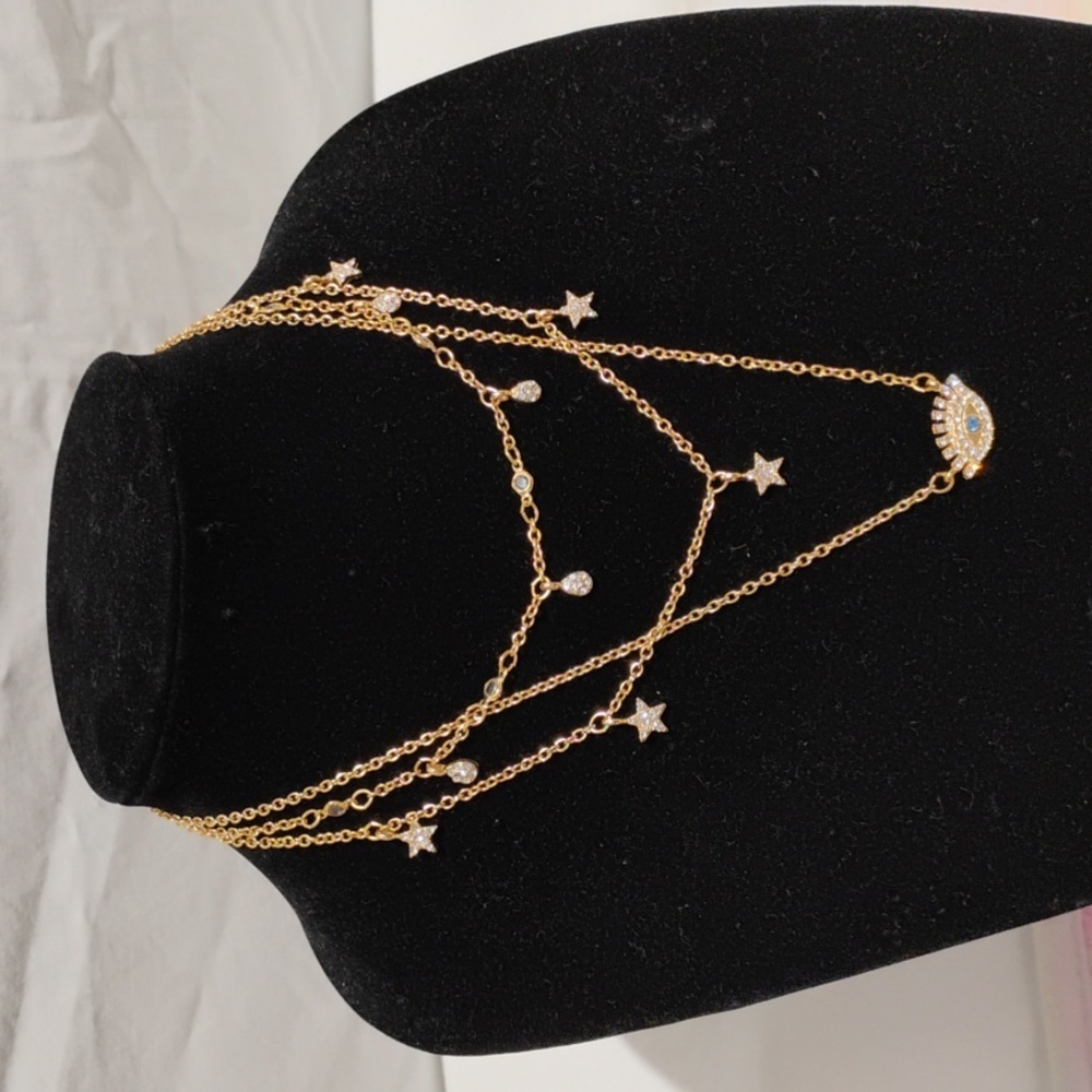NWOT Layered Admiration Evil Eye Necklace Never Worn - Picture 1 of 12
